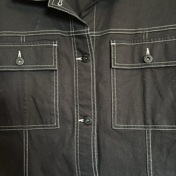 Vans In The Know women’s black canvas jean jacket size medium - Picture 3 of 8